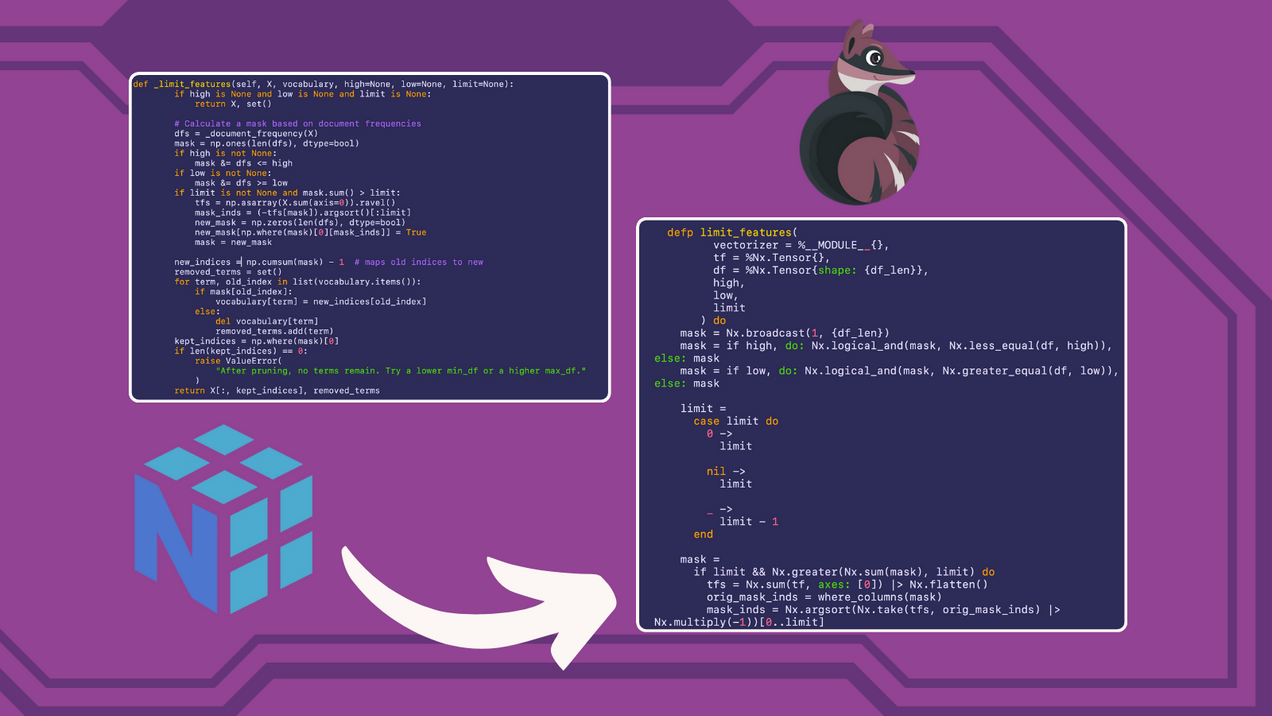 Python NumPy to Elixir-Nx